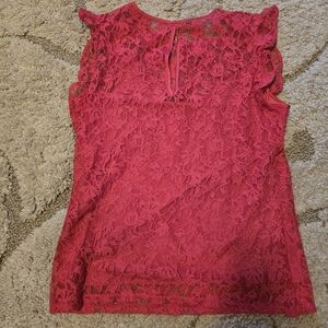 WHBM lace pink top, sz 12